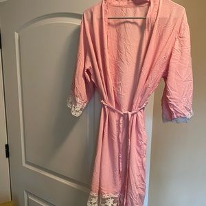 Light Pink Robe with Lace Detail